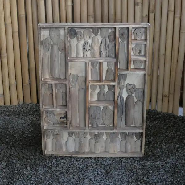 Product image 4 of the product “Wall Art - Human Tribe, made from recycelt wood. 60 x 80 cm ”